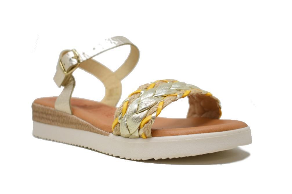 Sandalias planas Tekila 1267 en platino para mujer