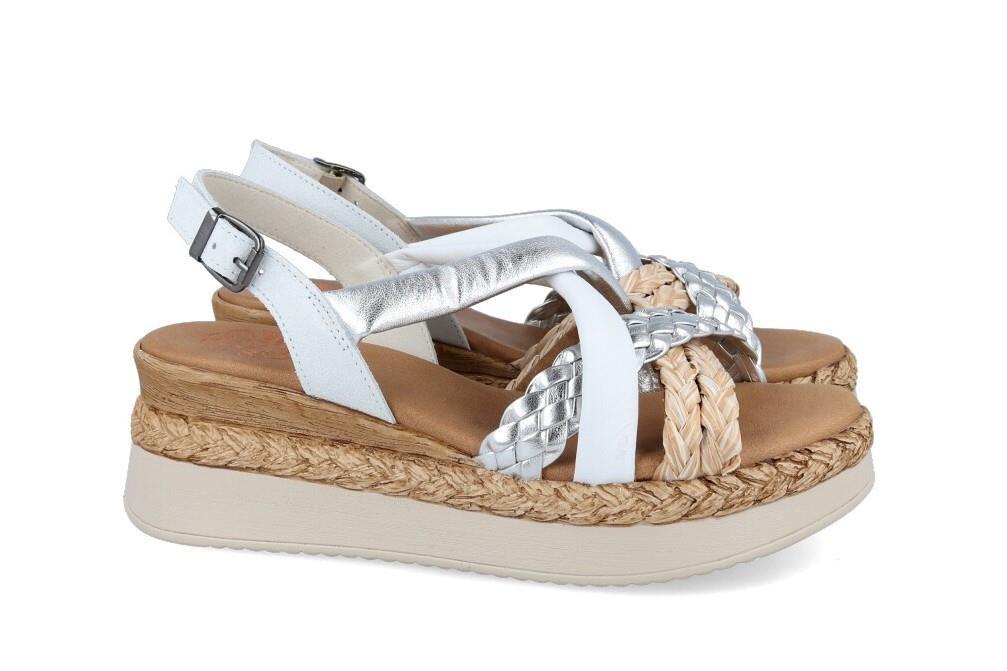 Sandalias con cuña Porronet Flavia 3033 en blanco