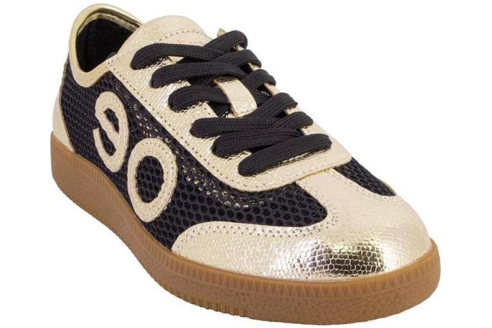 Zapatillas deportivas ligeras Eonet Eoligeros en negro y oro para mujer