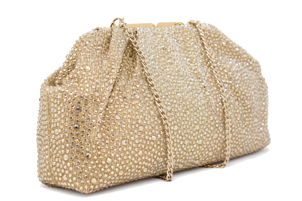 Bolso de fiesta Menbur BMB939 oro con pedrería