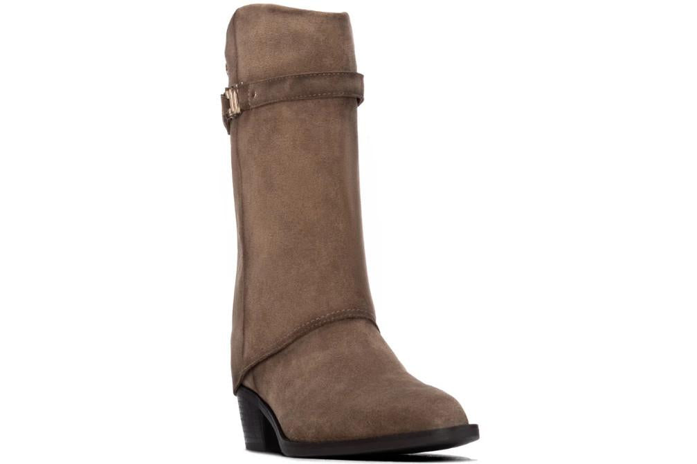 Bota cowboy de serraje para mujer Carmela 164328 taupe con tacón