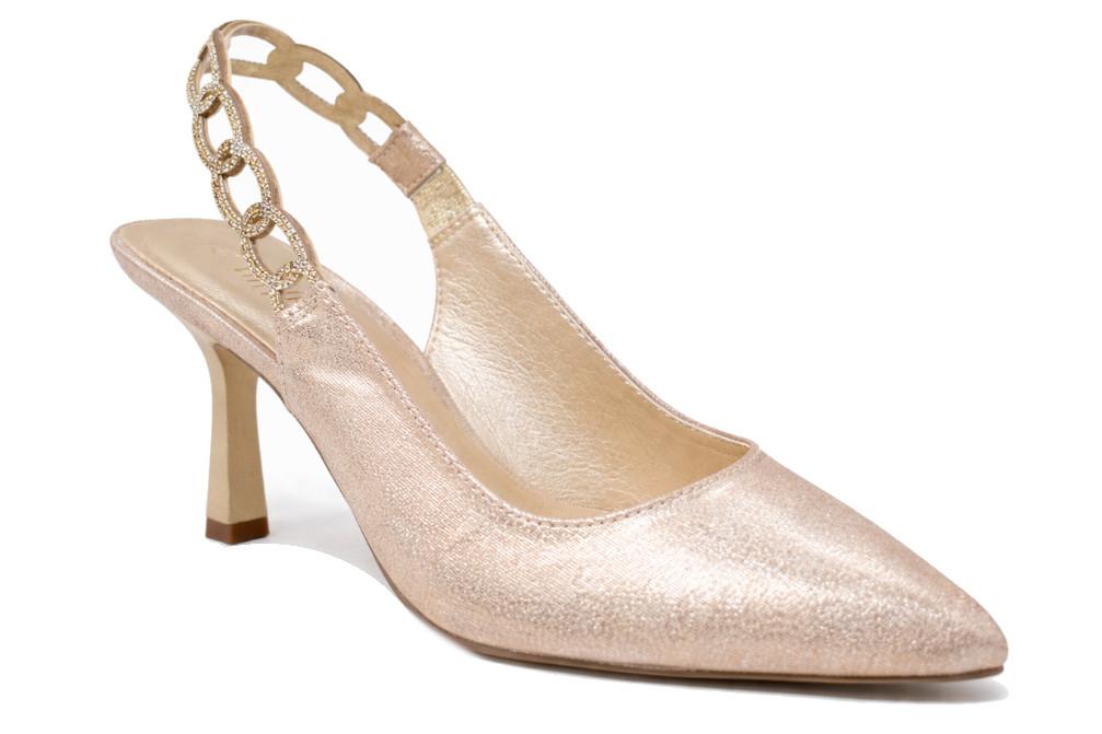 Zapatos de fiesta destalonados MENBUR AM72400 en oro para mujer