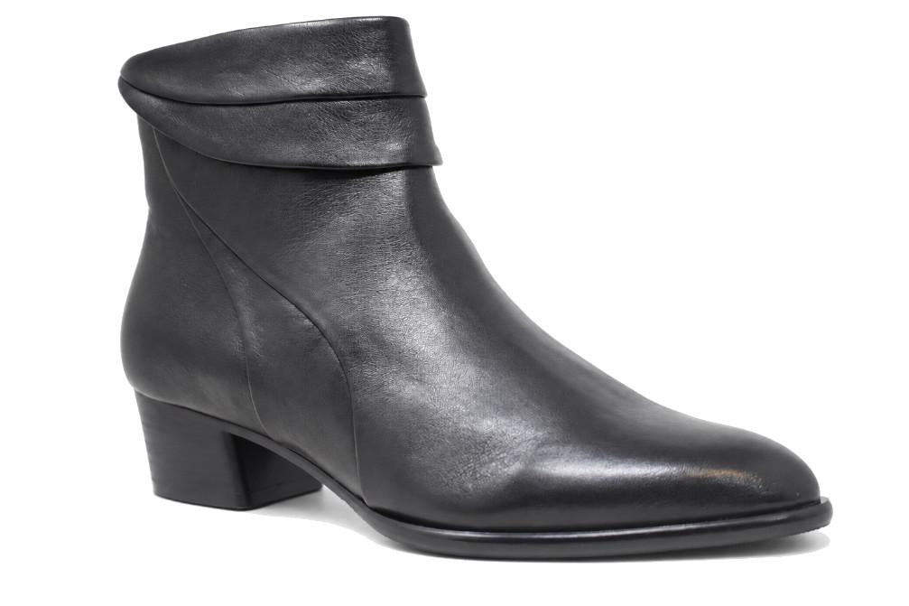 Botines de piel negros con tacón bajo Regarde le Ciel Lori-03 para mujer