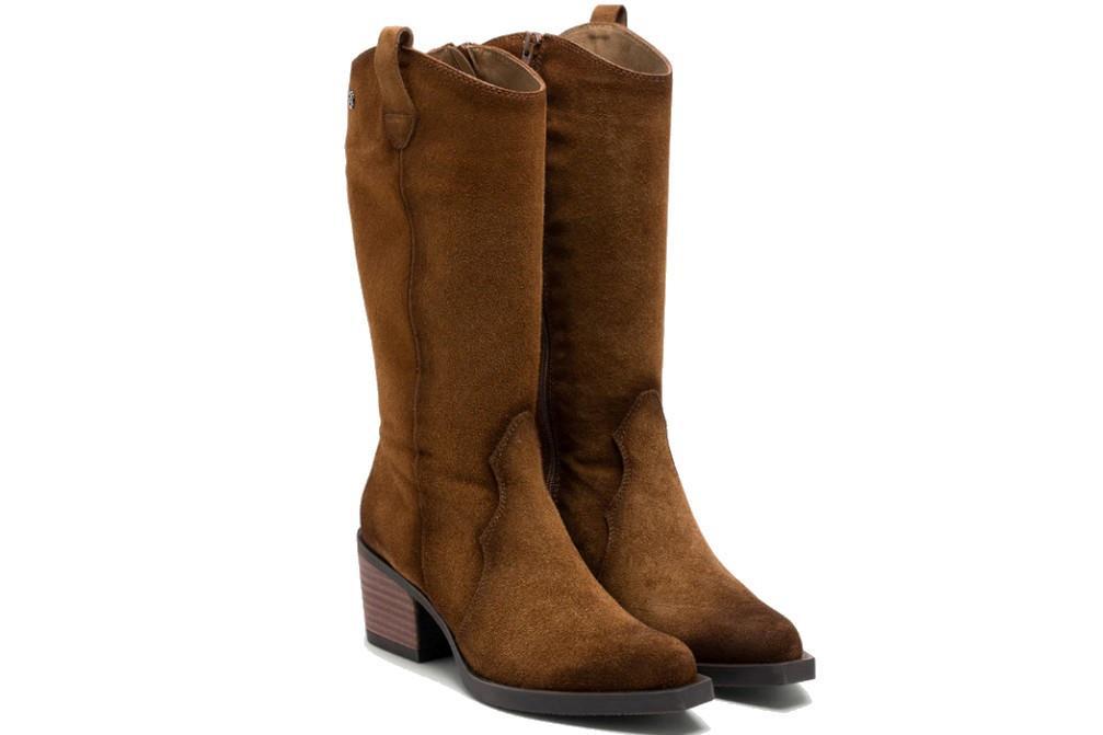 Botas altas cowboy Porronet Hilda en cuero para mujer