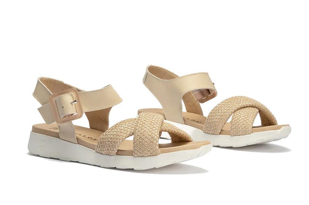 Sandalias cómodoas Pitillos 10550 en beige para mujer