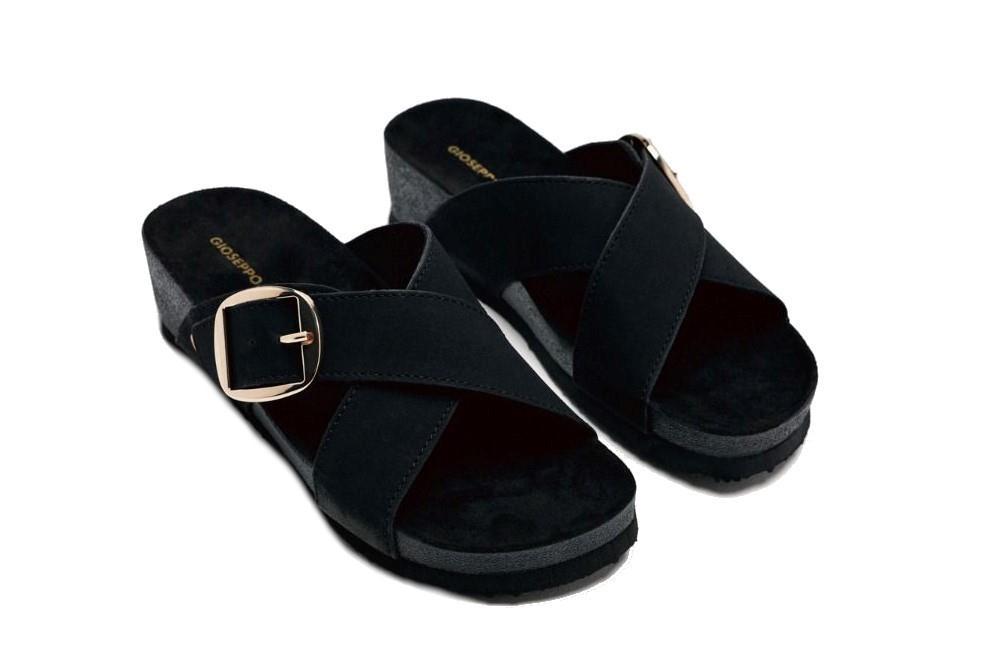 Sandalias con cuña WINN 74512 en negro para mujer
