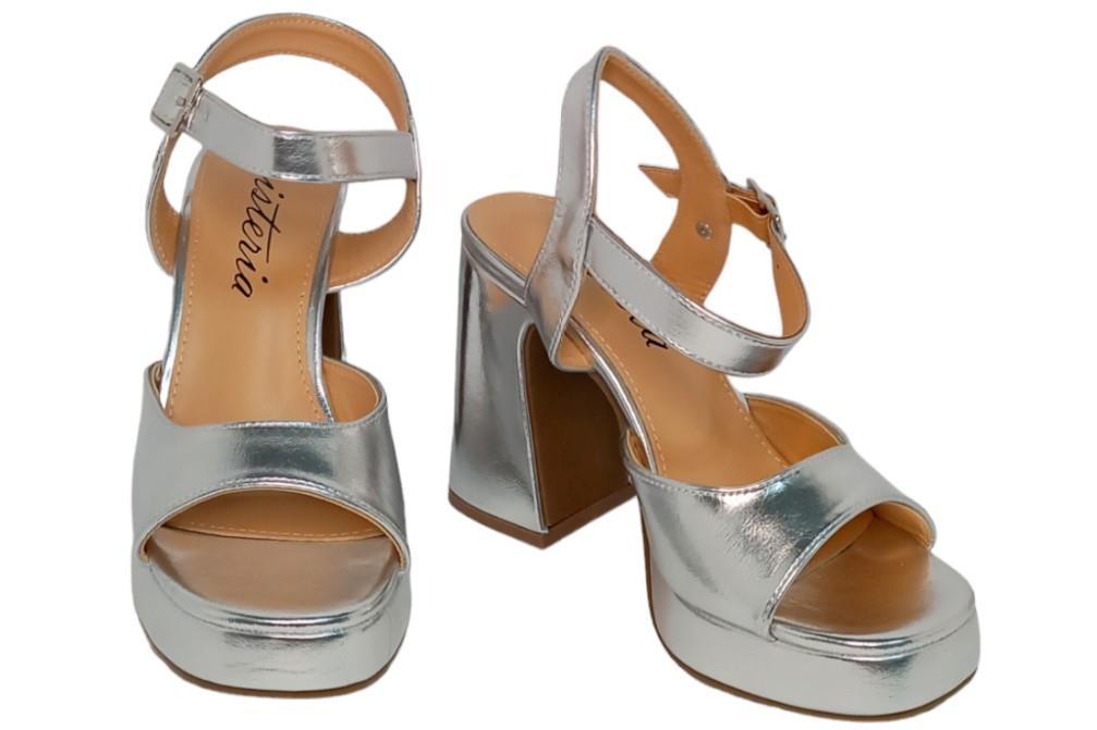 Sandalias de fiesta Isteria 24048 en plata para mujer