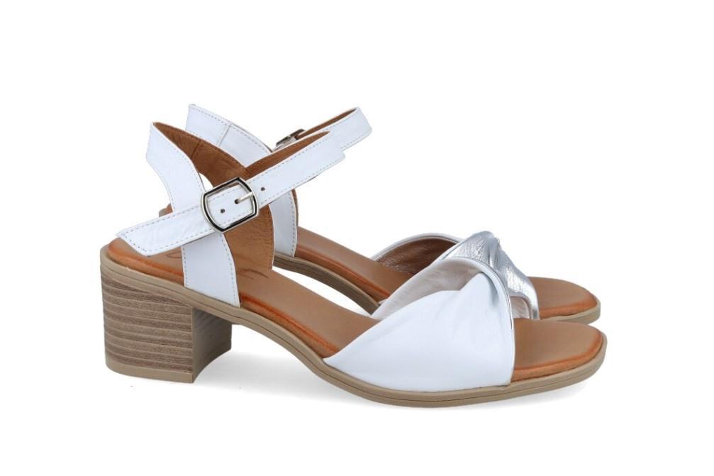 Sandalias de tacón Walk & Fly 21-501 en blanco para mujer