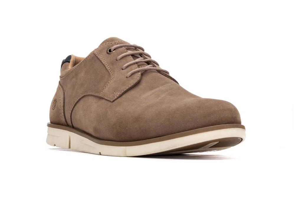 Zapato con cordones Carmela 163901 en taupe| Zapato Casual de Serraje con Suela Antideslizante y Plantilla Extraíble
