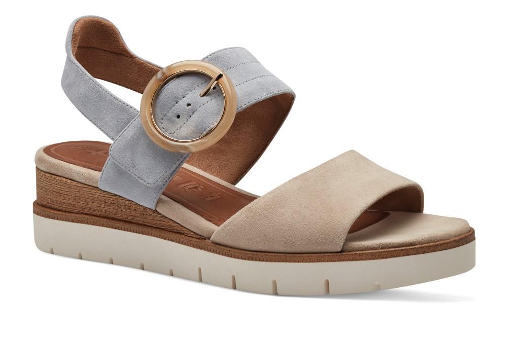 Sandalias con cuña Tamaris 28206 en ivory para mujer