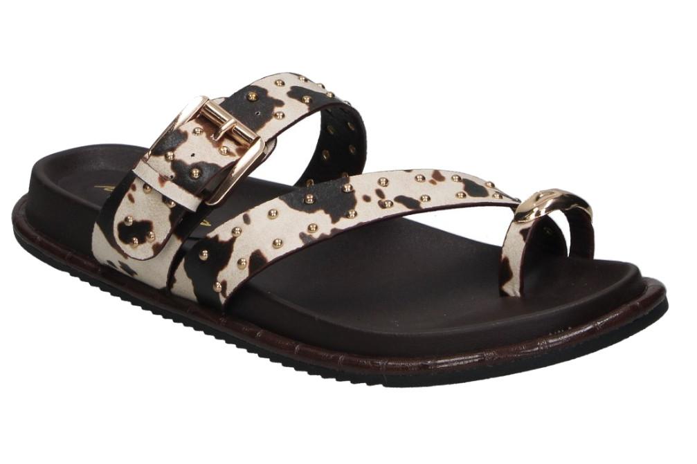 Sandalias Planas Mujer Isteria 1116 Animal Print | Sandalias Veganas con Hebilla