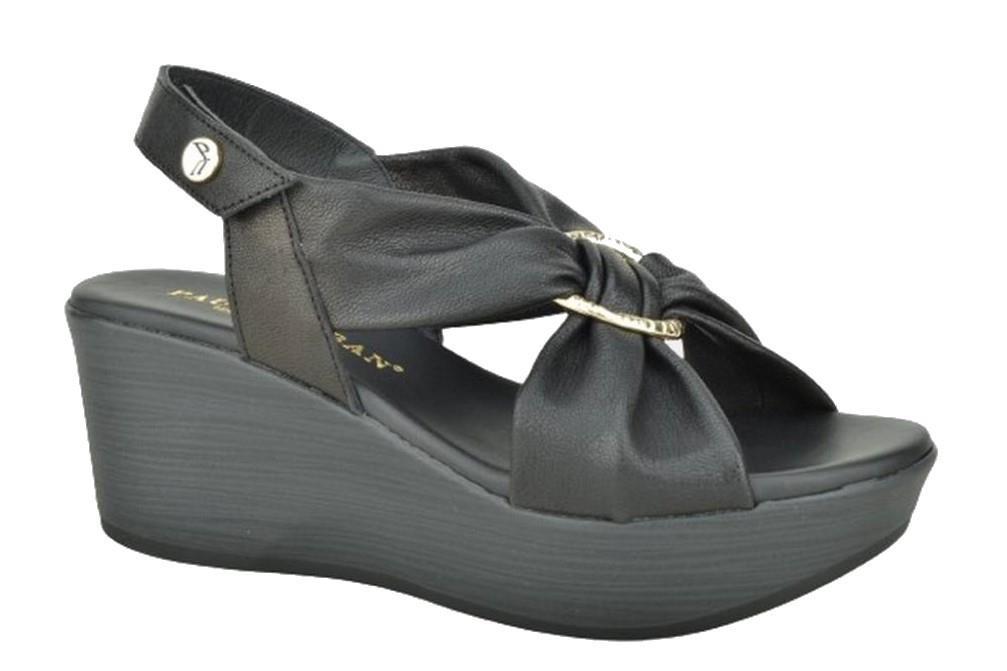 Sandalias con cuña Paula Urban 31-613 SUNSET en negro
