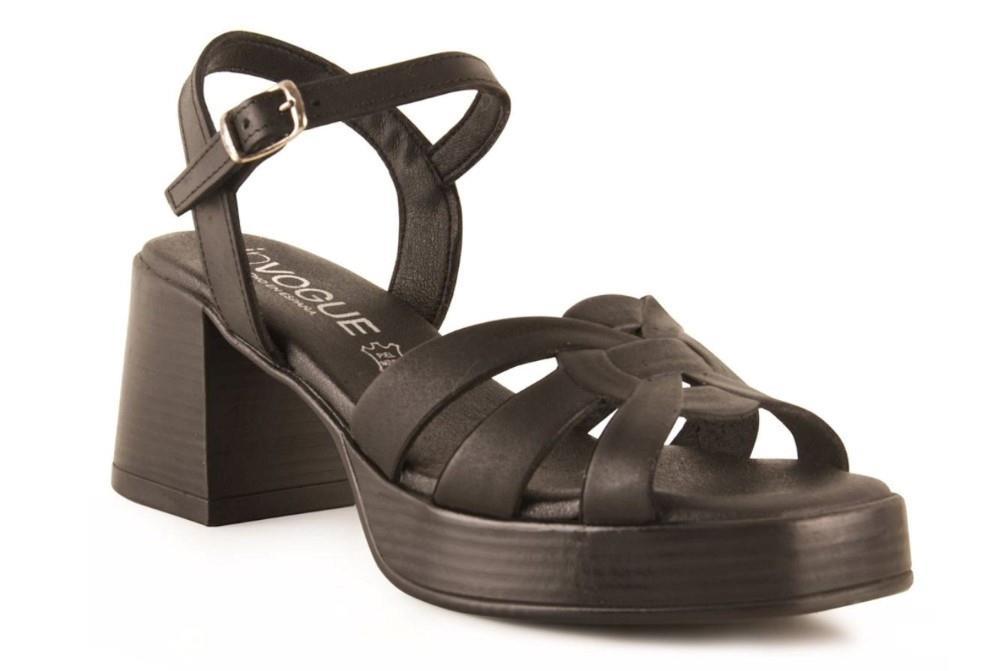 Sandalias con tacón Invogue S-1080 en negro para mujer