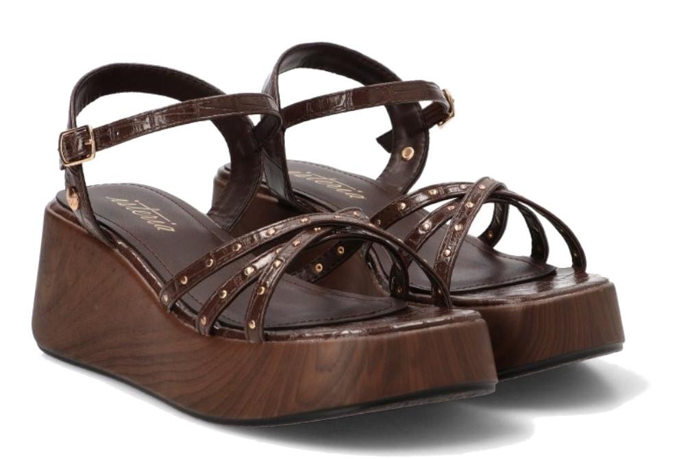 Sandalia de Cuña Media Mujer ISTERIA 1111 Moka | Elegancia y Comodidad para el Día a Día
