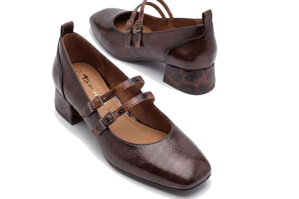 Merceditas con tacón Tamaris 22318 para mujer en marrón - Mary Jane