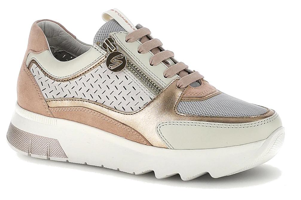 Zapatillas deportivas Stonefly Spock 50 Rosa con cremallera lateral y plantilla Blusoft Memory