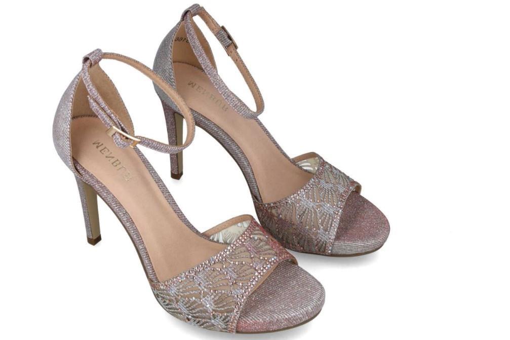 Sandalias de tacón alto Menbur AUXO 23166 en rosa para mujer