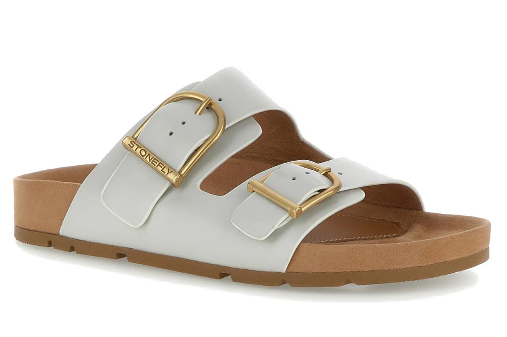 Sandalias planas Stonefly Sibil W 4 Blanco 222419 para Mujer en Piel de Becerro | Comodidad y Elegancia