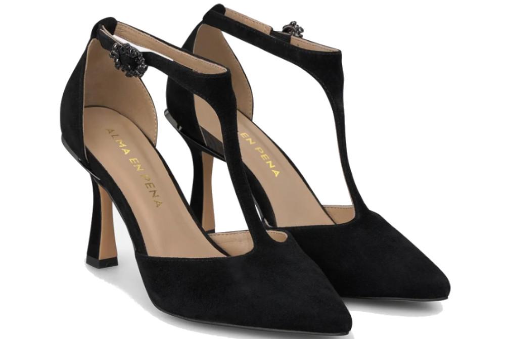 Zapato de tacón para fiesta Alma en Pena I260244 en negro de piel de mujer