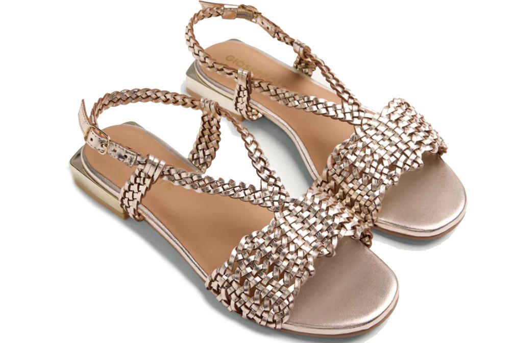 Sandalias de Piel Trenzada Gioseppo Kitunda 79224 Platino para Mujer