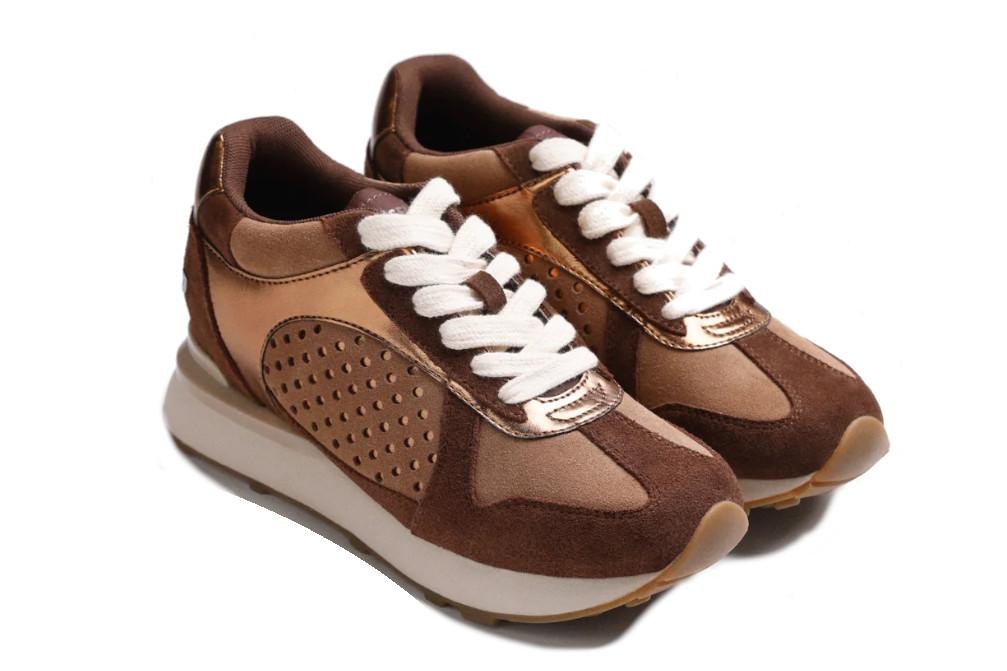 Zapatillas deportivas Gioseppo 80259 de Piel con Cuña en bronce para Mujer