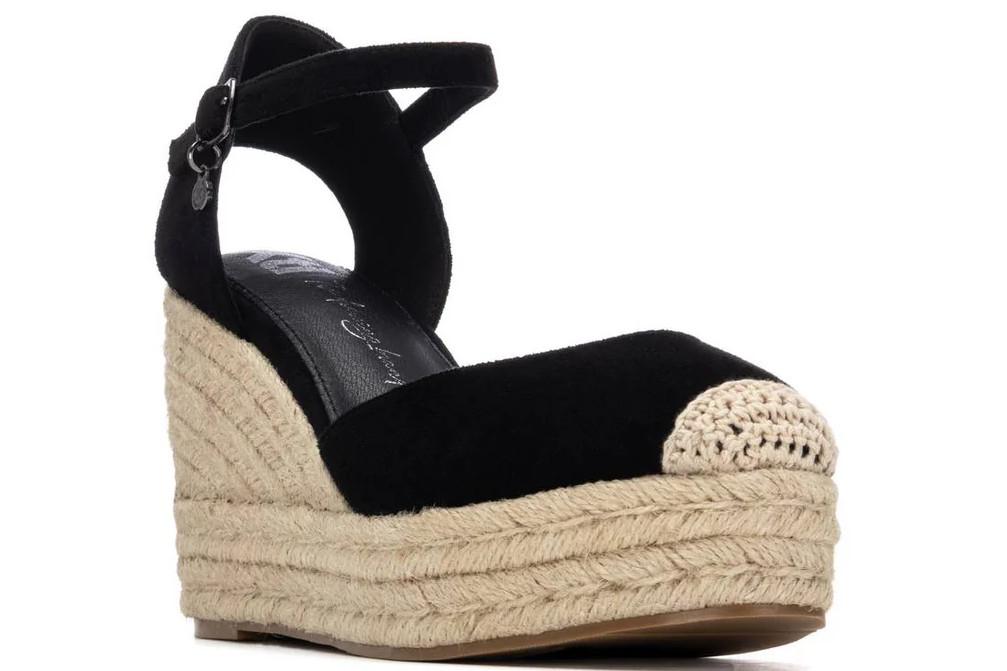 Alpargatas con cuña para mujer XTI 145416 en negro de Yute y Plataforma