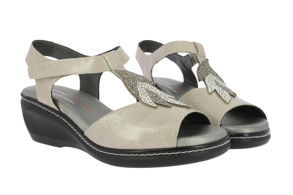 Sandalias con Cuña Doctor Cutillas 32182 Taupe Mujer | Piel, Plantilla Gel y Detalle Brillante