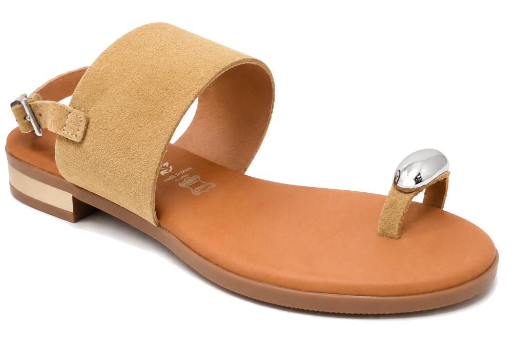 Sandalias Planas de Dedo Oh! My Sandals 5862 arena para mujer