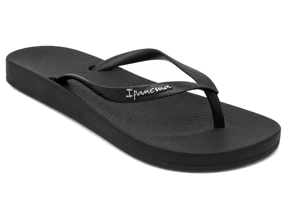 Chanclas de Dedo Ipanema Anatómica Tan IP81030 Negras para Mujer | Sandalias planas de piscina