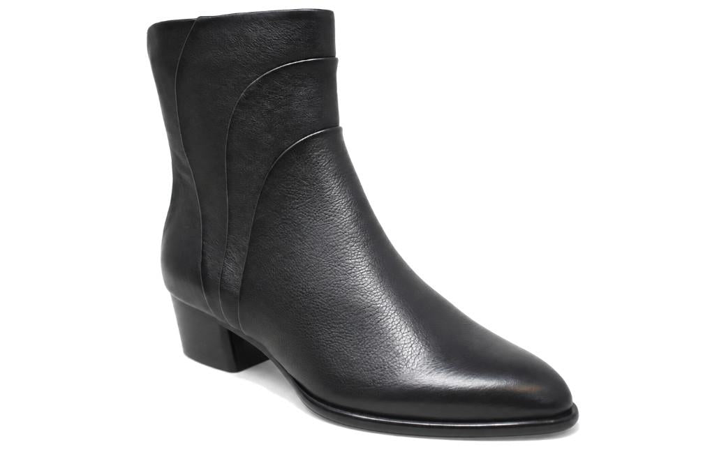 Botines de piel negros con tacón bajo Regarde le Ciel Lori-01 para mujer