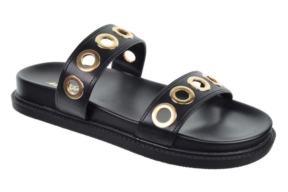 Sandalias planas bio Isteria 25057 en negro para mujer