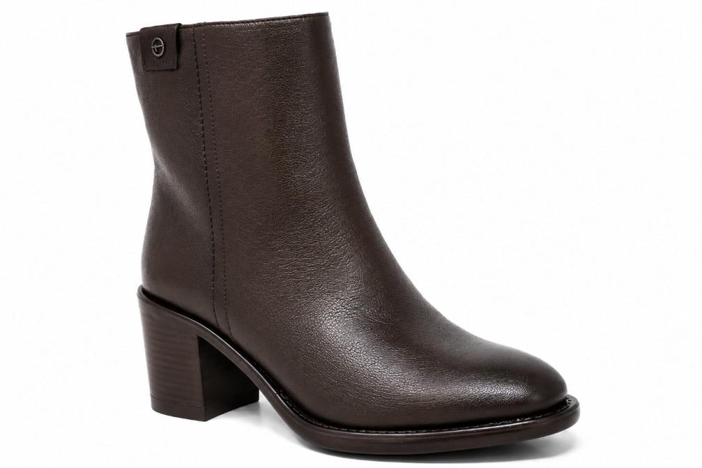 Botín de tacón Tamaris 25318 para mujer en marrón de Piel Tacón Bloque 7 cm