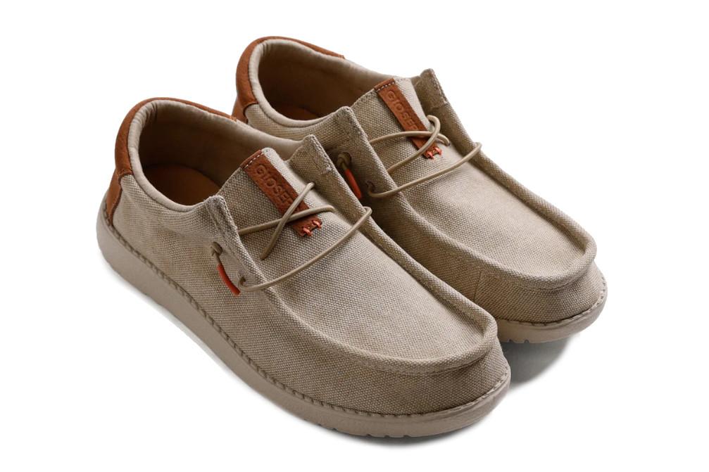 Mocasines náuticps Wallabee de Lona Gioseppo Orford 78662 Arena para hombre