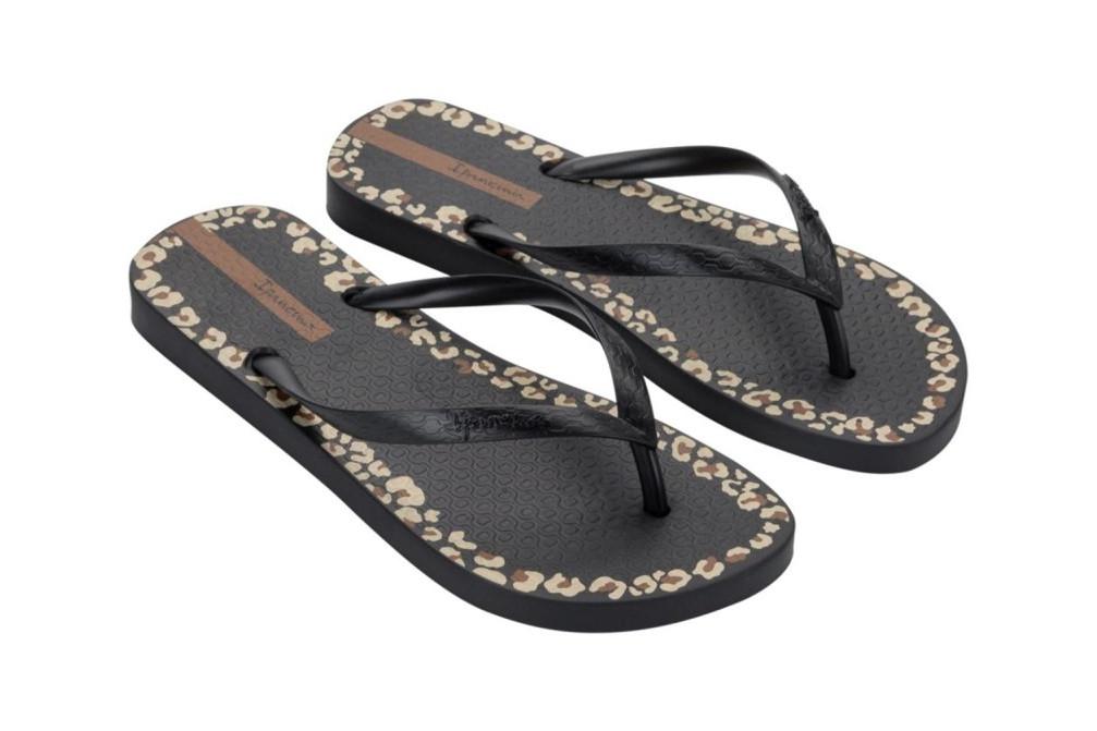 Chanclas de dedo Ipanema Day FEM IP27321 negro para Mujer | Sandalias Planas con Estampado Floral y Animal Print