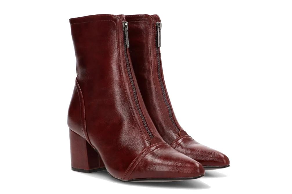 Botines de tacón Etika Hanna 32022 burdeos con cremallera delantera