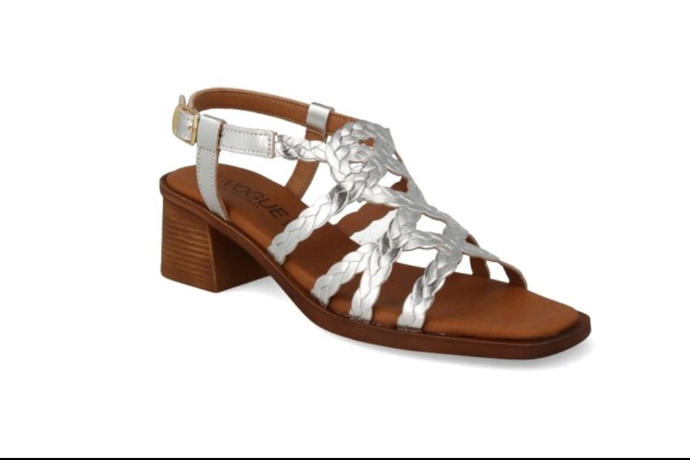 Sandalias de tacón InVogue S-1078 en plata para mujer