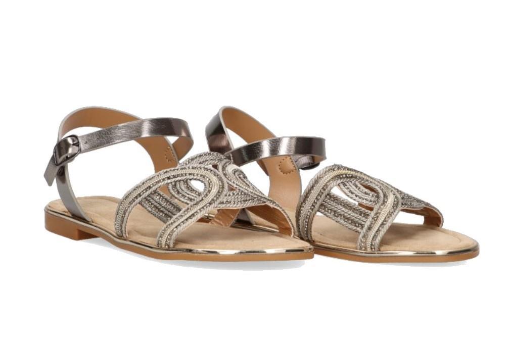 Sandalias planas Etika 10017 en plomo para mujer