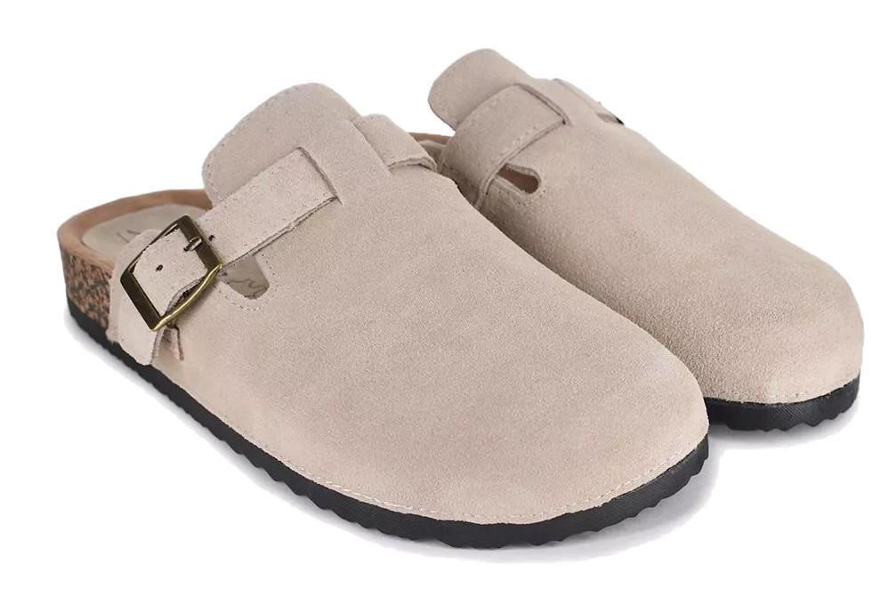 Zuecos bio Isteria 25230 en beige para mujer de piel