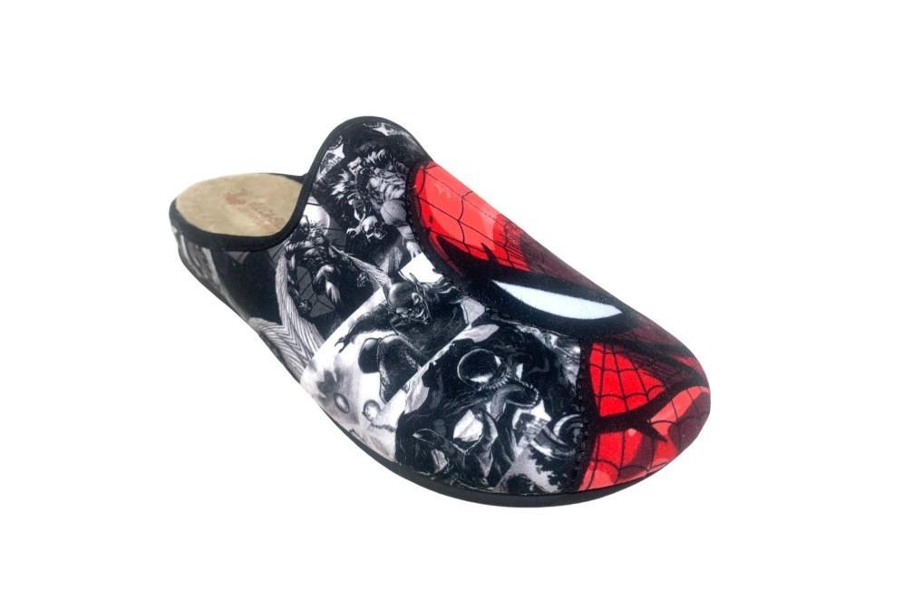 Zapatillas de casa destalonadas estampado de comic Vulca Bicha 1906 en negro