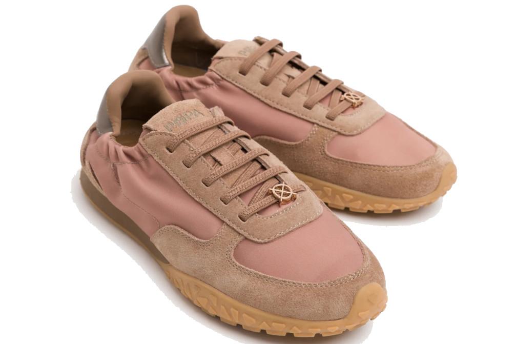 Zapatillas deportivas planas de mujer Popa Lexa DS56404 en taupe
