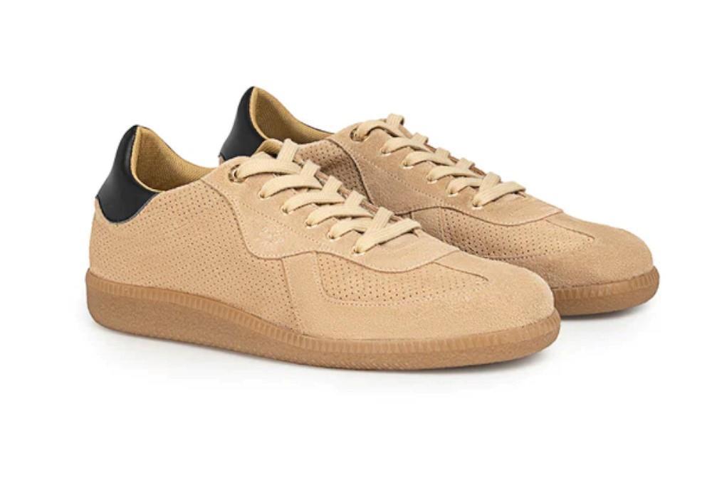 Zapatillas deportivas Popa Imperial S en piel de color arena para mujer