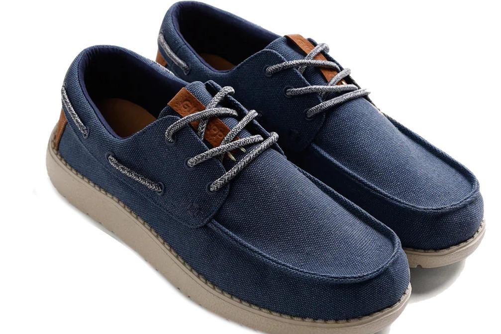 Mocasines náuticos Wallabee de Lona Gioseppo Kinango 78664 azul marino para Hombre