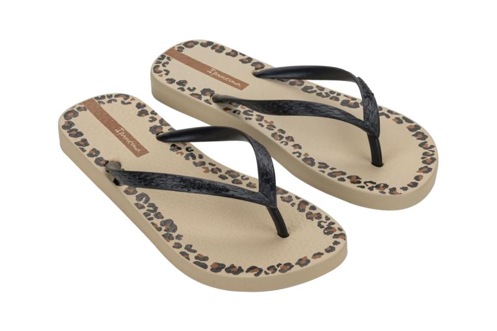 Chanclas de dedo Ipanema Day FEM IP27321 Beige para Mujer | Sandalias Planas con Estampado Floral y Animal Print