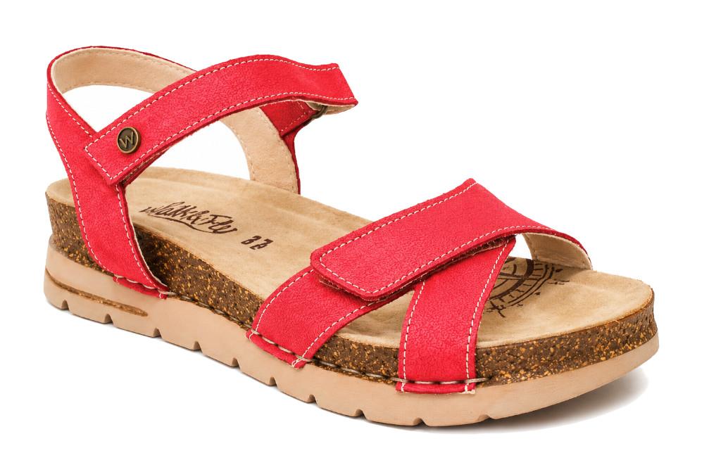 Sandalia bio Walk & Fly 50890 en color rojo de piel para mujer