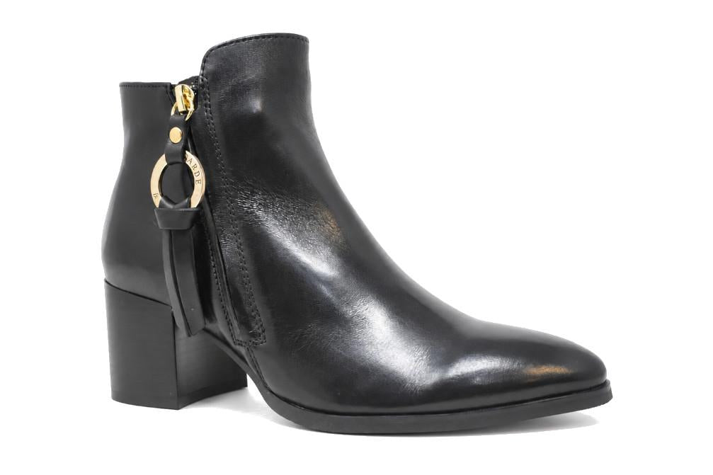 Botines de piel negros con tacón de bloque Regarde le Ciel Taylor-01 para mujer