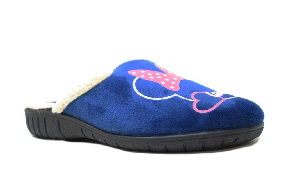 Zapatillas de casa Calusa 934 silueta Minnie en azul para mujer