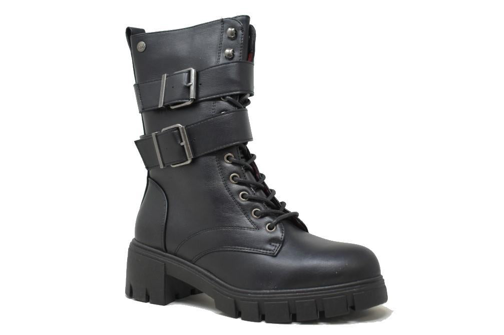 Botines militares Isteria 21241 en negro para mujer