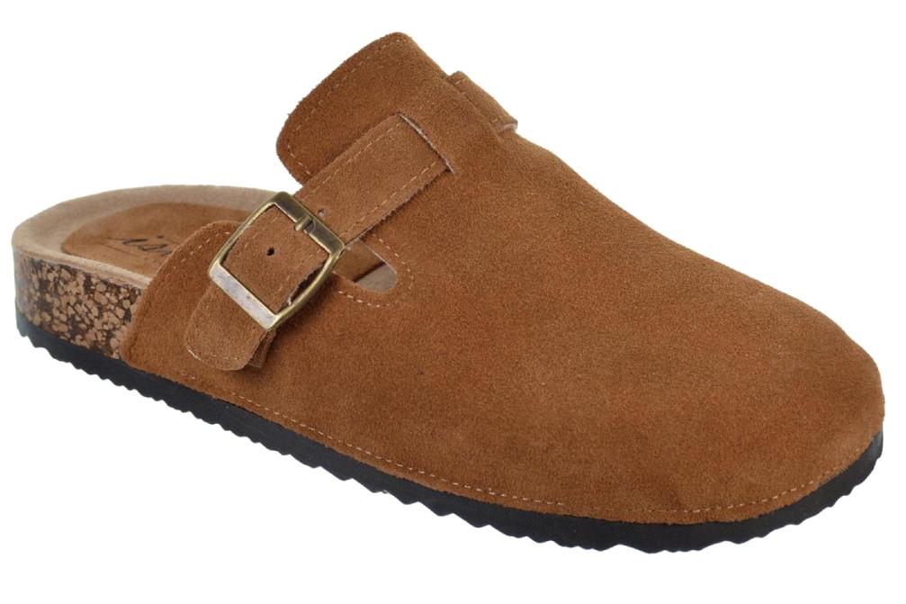 Zuecos bio Isteria 1000 en camel de Piel Serraje para hombre| Comodidad y Estilo Casual
