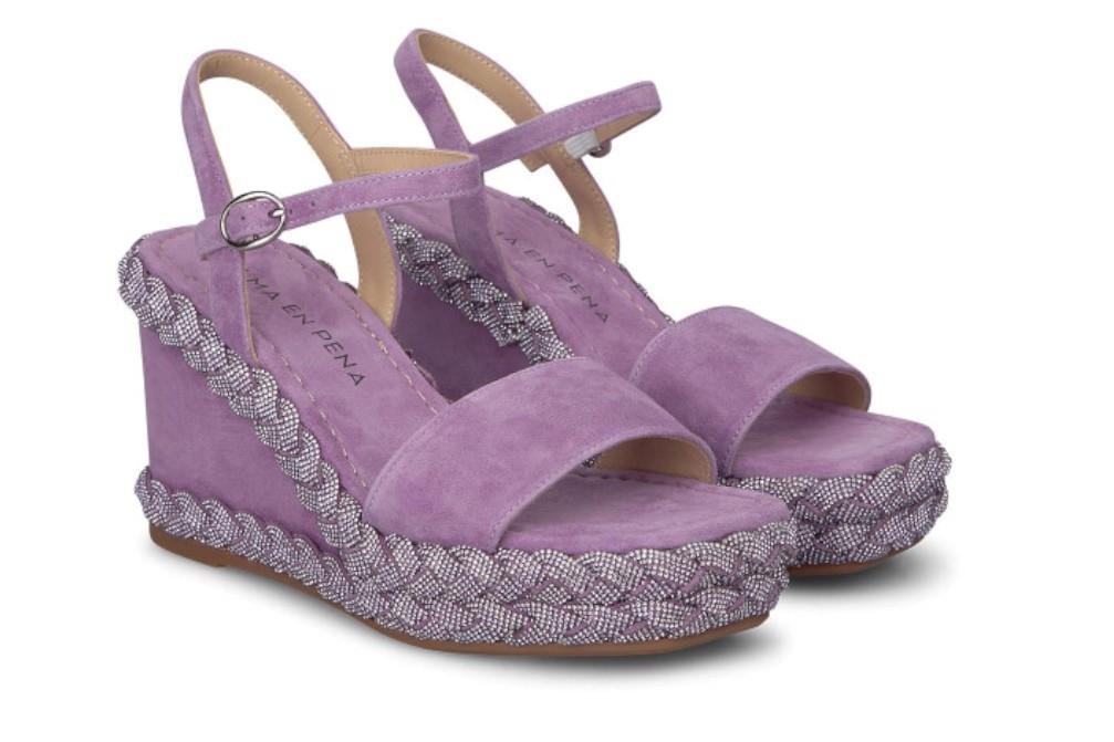 Sandalias con cuña Alma en Pena V240941 en violeta