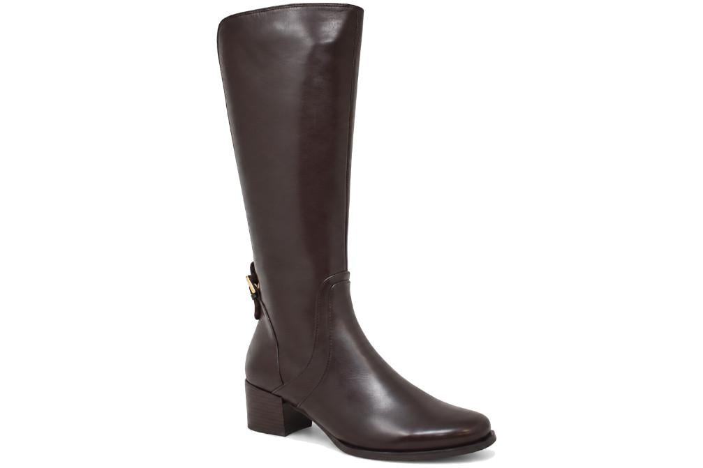 Bota alta de piel castaña hasta la rodilla Regarde le Ciel Jolene-22 para mujer